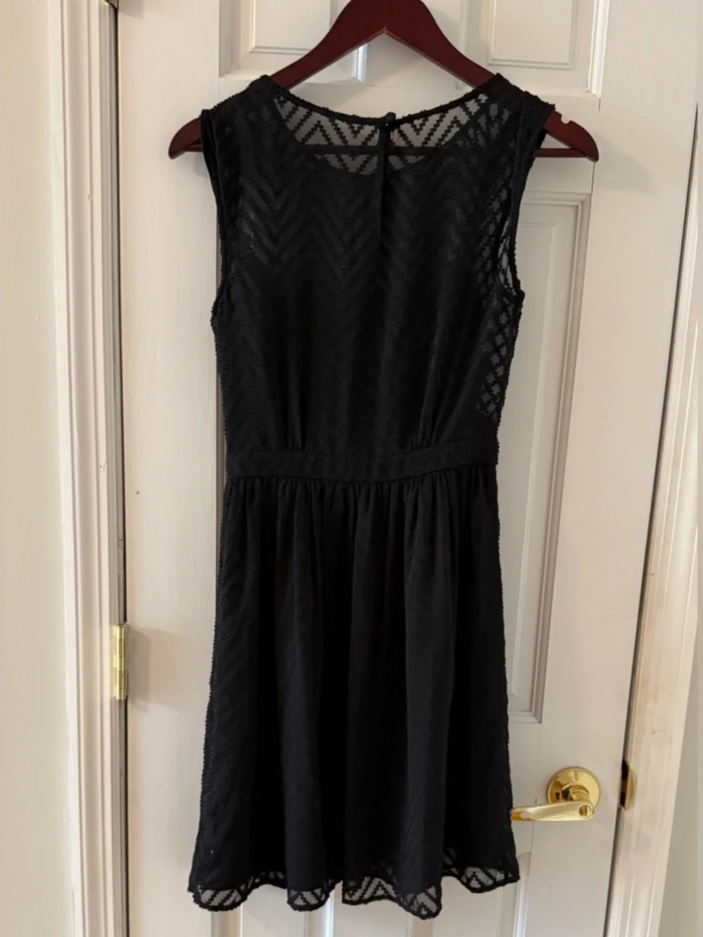 J. CREW Women’s Black Zigzag Sleeveless Chiffon Dress Size 0